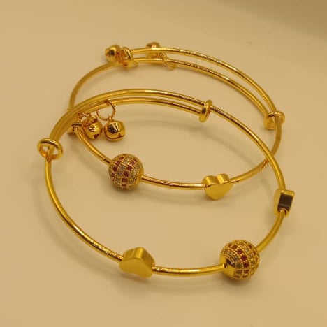 Heart Ball Gold Bangle Bracelet