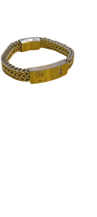 Mens Chain Bracelet - Gold, Silver and Blue