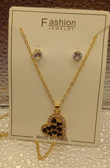 Colorful Zircon Love Heart Pendant Necklaces for Women Girls Stainless Steel Trendy Romantic Jewelry Accessories Gifts